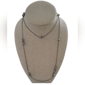 Elegant Silver Beaded Necklace